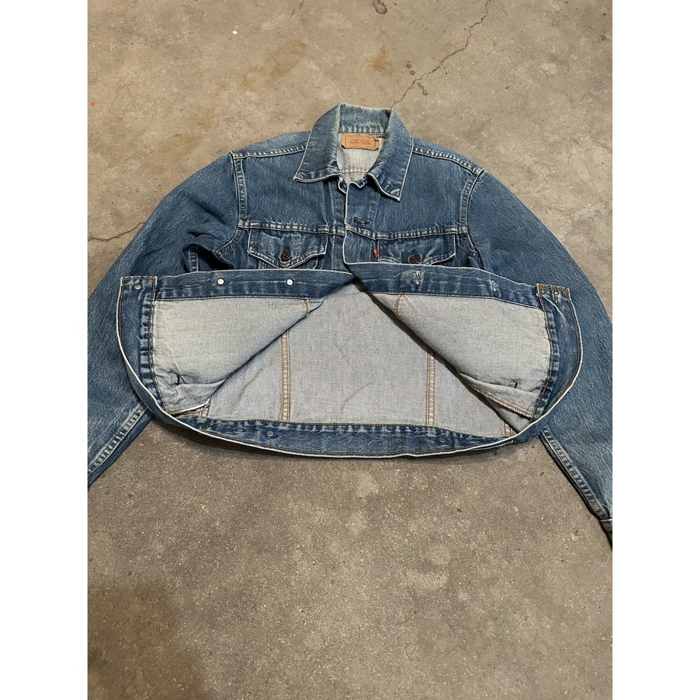 Levi's Trucker Jacket Men 48 Blue Denim Vintage 71506 0216 Made in Canada - Picture 4 of 9